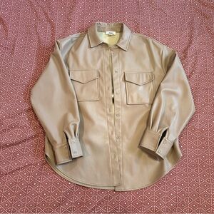 Amazon The Drop Lisadnyc faux leather shirt jacket shacket - size S